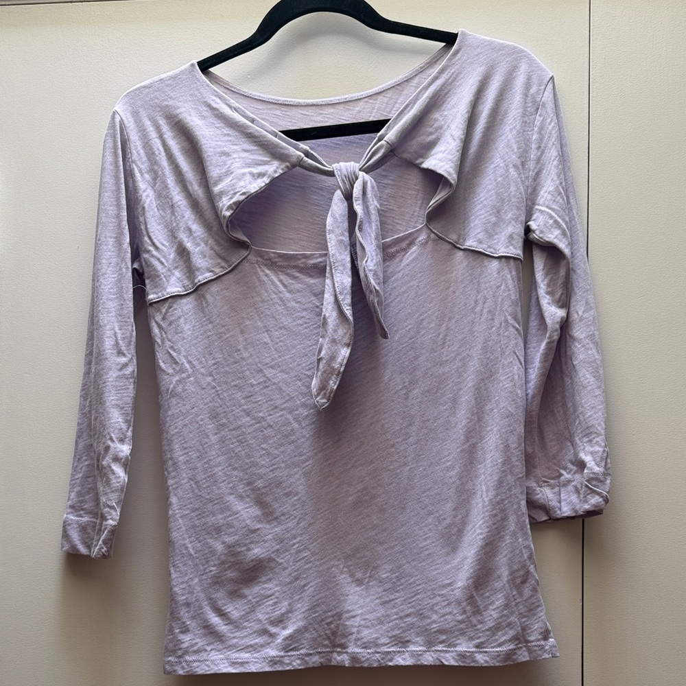 J. Crew Lilac Tie-Back Blouse